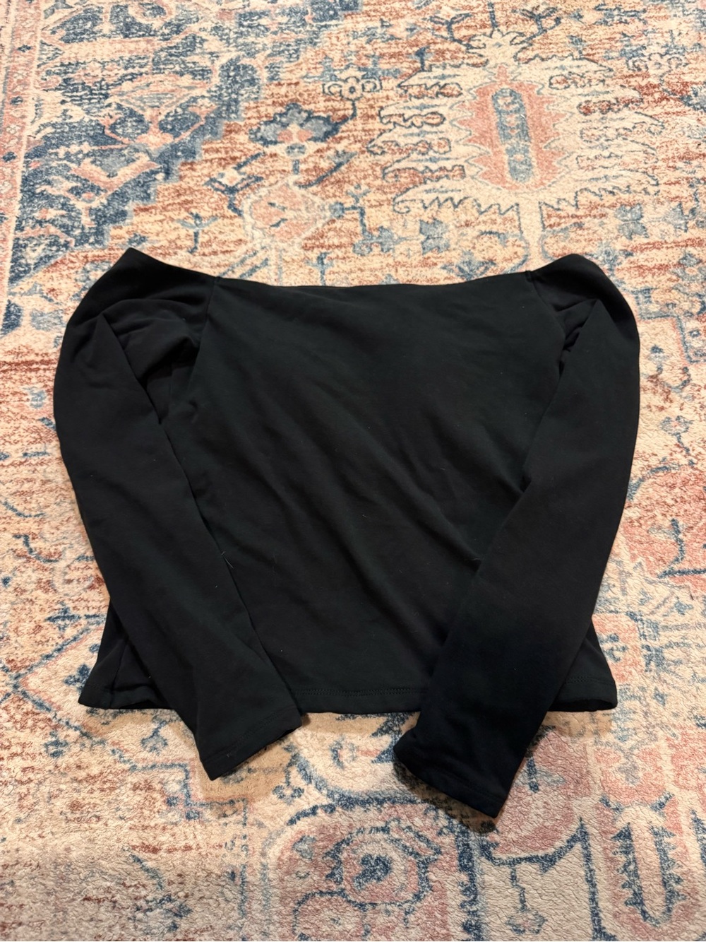 Abercrombie & Fitch Black Off-Shoulder Long Sleeve Top